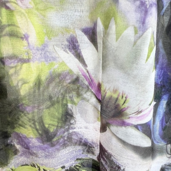CJ Banks purple floral lightweight gauze blouse top 1X - Picture 4 of 13